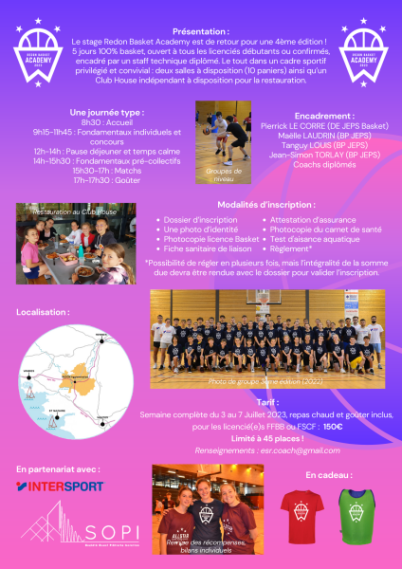 CAMP 100 % Basket by Redon Basket Academy